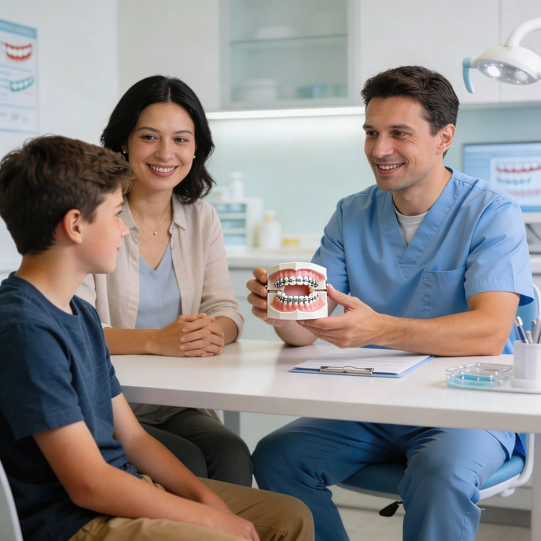 fixed braces Dr Nita Kumari discussing an orthodontic treatment plan with a patient at Sunbury Dental Group