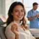 Invisalign cost Sunbury — patient holding clear aligner at Sunbury Dental Group
