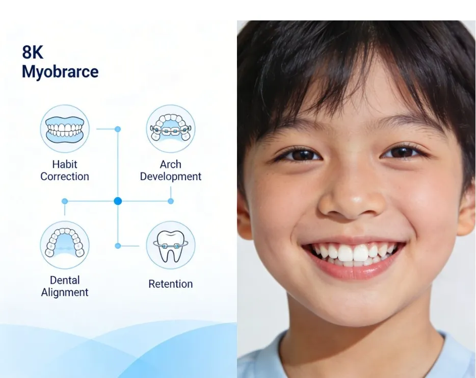 Pre-orthodontic treatment children Victoria – Myobrace four-stage treatment diagram