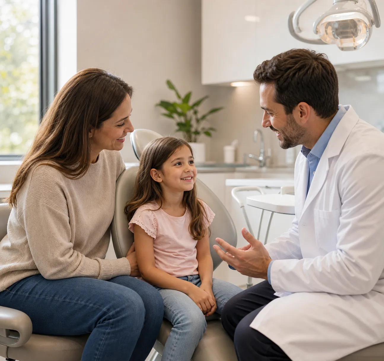 Dentist explaining a tooth filling treatment plan