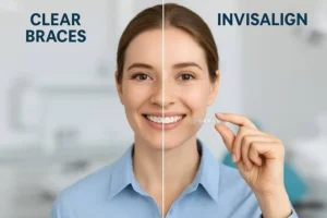 Comparison of clear braces and Invisalign