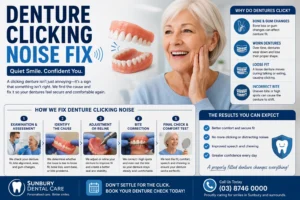 Denture noise solution advertisement