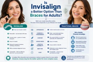 Invisalign vs. braces comparison infographic