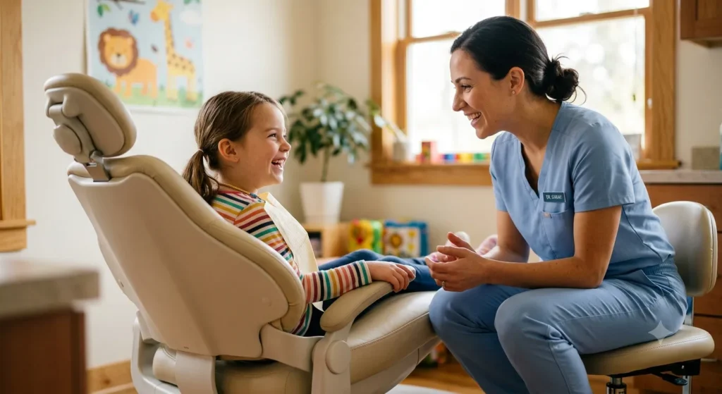 kids dental anxiety Sunbury — child relaxed at dental visit