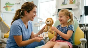 dentist for anxious kids — positive reward after dental visit