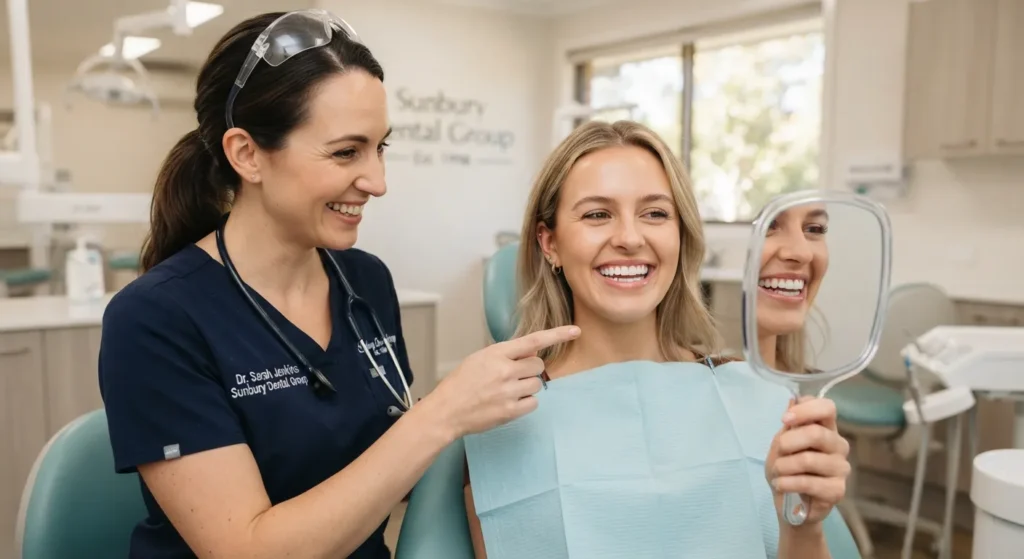 teeth whitening Sunbury dentist showing patient results