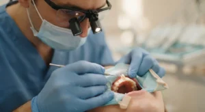 Dental bonding Sunbury cosmetic procedure in progress