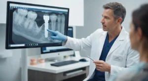 Failing dental implant signs peri-implantitis bone loss