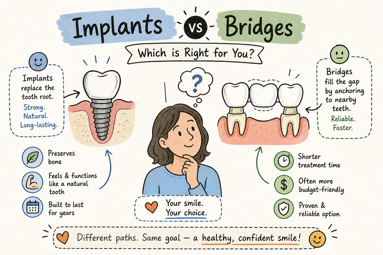 Dental Implants vs Bridges: Which Is Right for You?