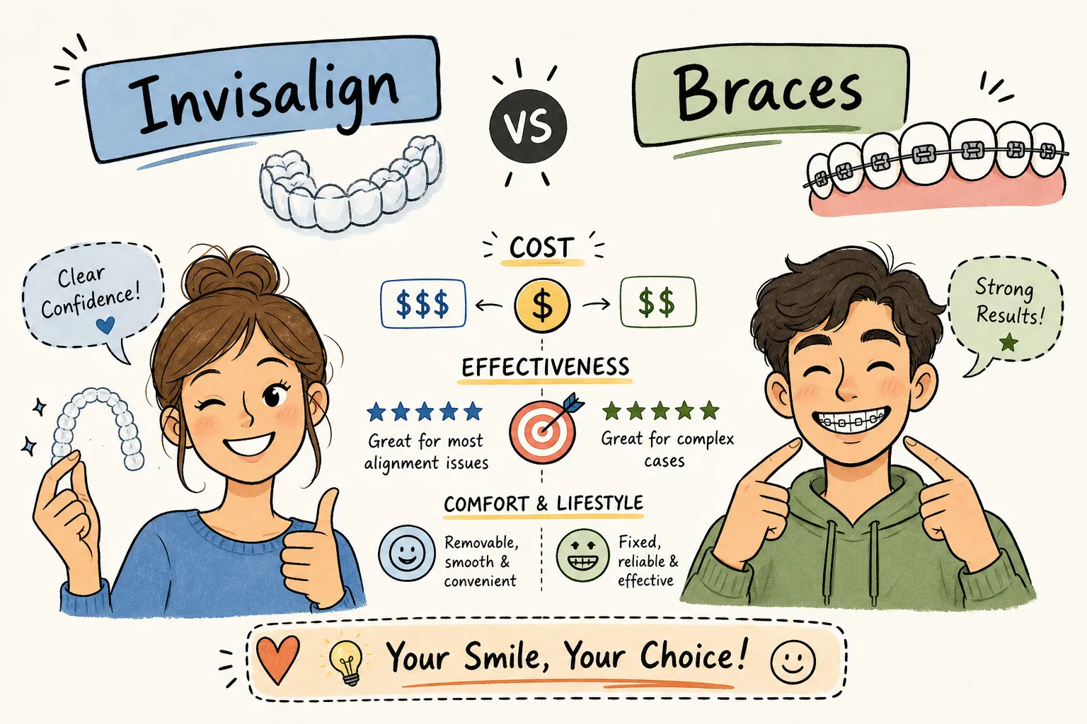 Invisalign vs Braces: Cost and Effectiveness Compared