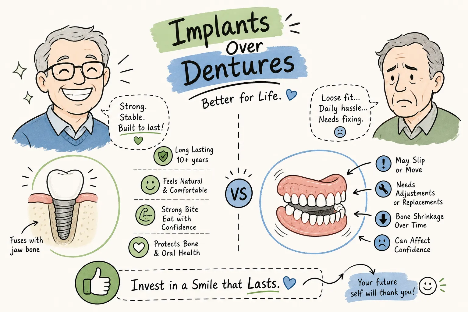 Why Dental Implants Are Better Than Dentures Long Term