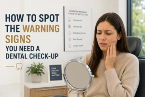 Woman with dental pain looking concerned