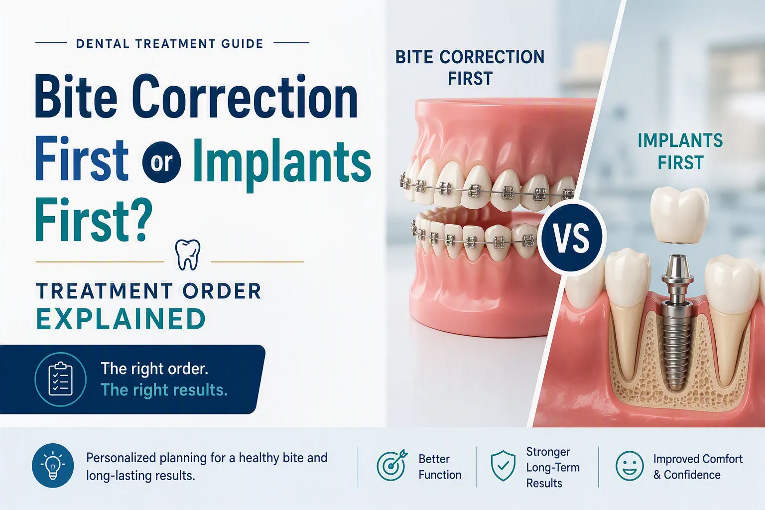 Bite Correction First or Implants First? Treatment Order Explained