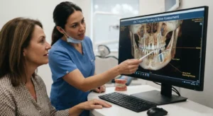 Denture to implant conversion fixed prosthesis fitting