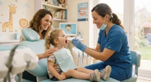 Baby tooth decay signs versus tooth staining in kids example