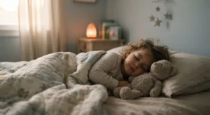 child grinding teeth at night sleeping peacefully