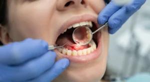 Dental examination in progress