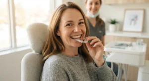 discreet options crowded teeth clear aligner smile Sunbury