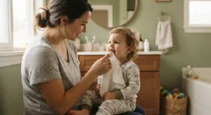 infant oral health teeth wiping after night bottle feeding