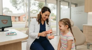 dental sealants for children being explained at Sunbury dentist