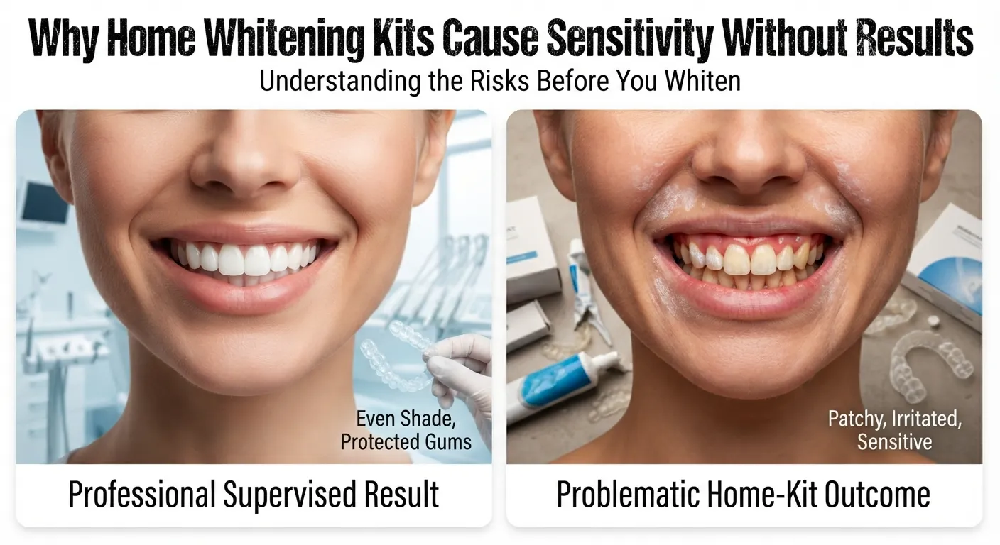 Why Home Whitening Kits Cause Sensitivity Without Results